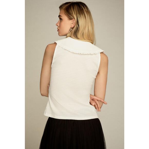 Maeve Ruffled Round-Collar Gingham Tank - New XL - Picture 2 of 4